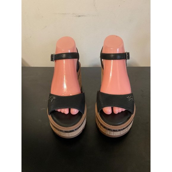 Karl Lagerfeld Black Platform Sandals - Picture 3 of 7